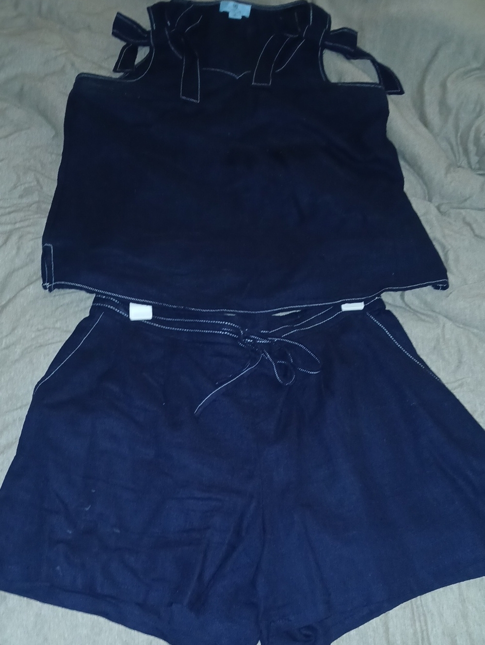 CeCe Navy Drawstring Casual Shorts